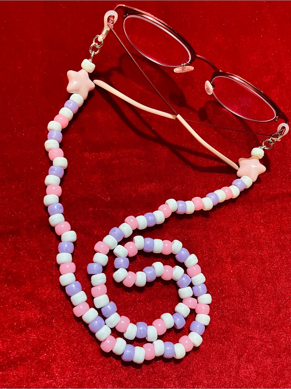 Purple/Pink Stars Glasses Chain 🎀